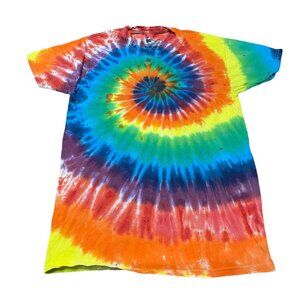Rainbow Spiral Tie Dye Adult Tee || Small